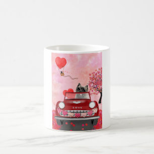 Cairn Terrier Driving Car with Hearts Valentine's  Coffee Mug