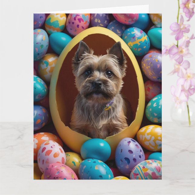 Cairn Terrier Easter Eggs Card (Orchid)