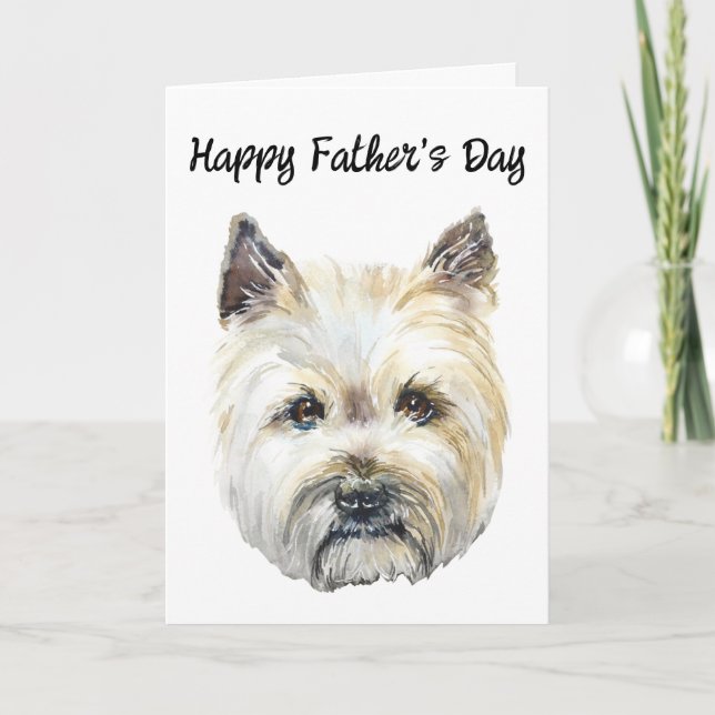 Cairn Terrier Editable Dog Dad Father's Day Card (Front)