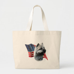 Cairn Terrier Flag Large Tote Bag