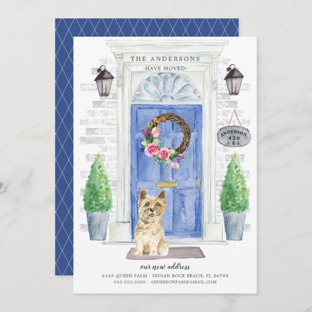 Cairn Terrier Front Door Moving Announcement (Front/Back)