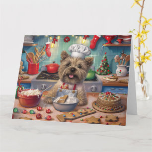 Cairn Terrier Holiday Baking: Festive Christmas  Card