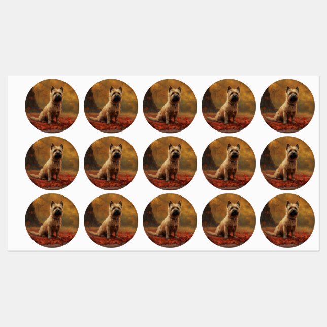 Cairn Terrier in Autumn Leaves Fall Inspire  (Sheet)