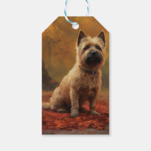 Cairn Terrier in Autumn Leaves Fall Inspire  Gift Tags