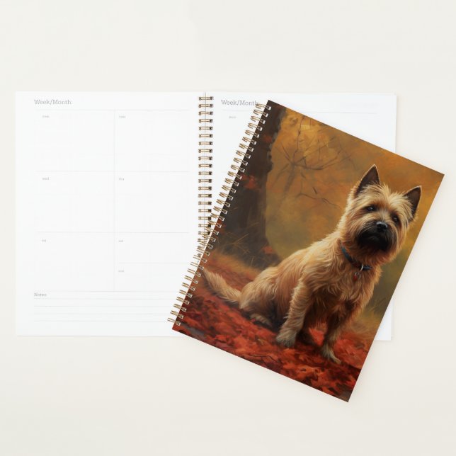 Cairn Terrier in Autumn Leaves Fall Inspire  Planner (Display)