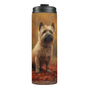 Cairn Terrier in Autumn Leaves Fall Inspire Thermal Tumbler