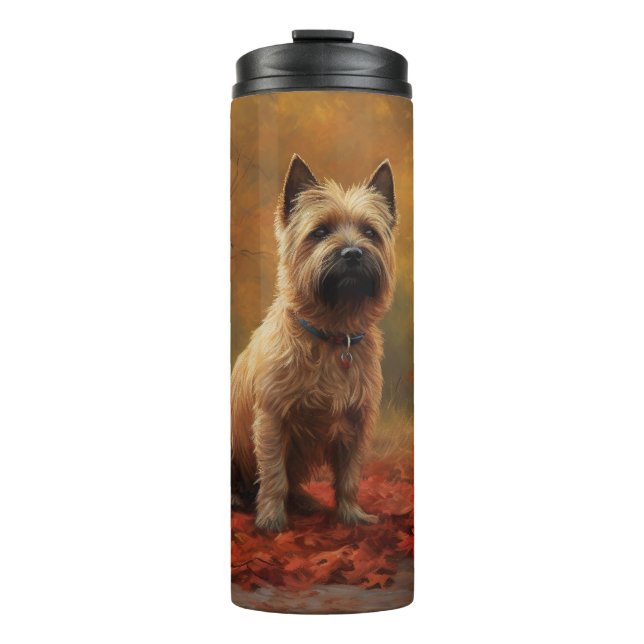 Cairn Terrier in Autumn Leaves Fall Inspire  Thermal Tumbler (Front)