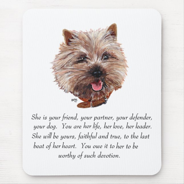 Cairn Terrier Keepsake - FEMALE Mouse Pad (Front)