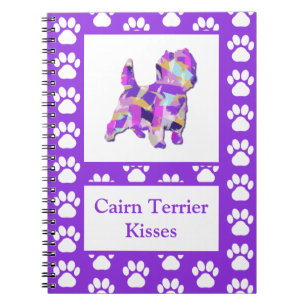 Cairn Terrier Kisses Cute Dog Silhouette PPY&B Notebook
