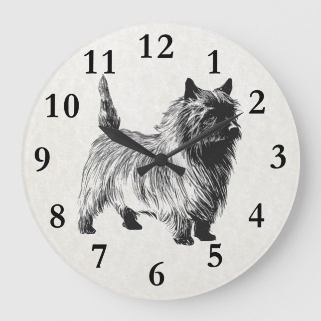 cairn terrier large clock (Front)