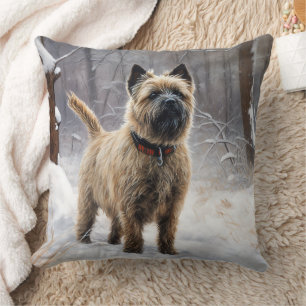 Cairn Terrier Let It Snow Christmas Cushion