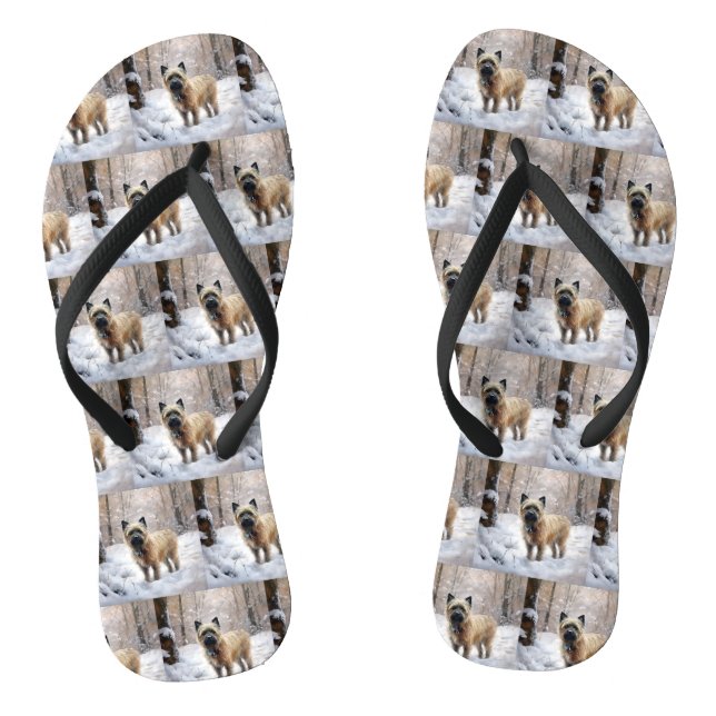 Cairn Terrier Let It Snow Christmas Jandals (Footbed)
