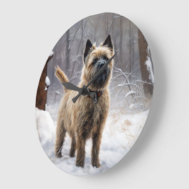 Cairn Terrier Let It Snow Christmas  Large Clock (Angle)
