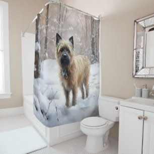 Cairn Terrier Let It Snow Christmas Shower Curtain