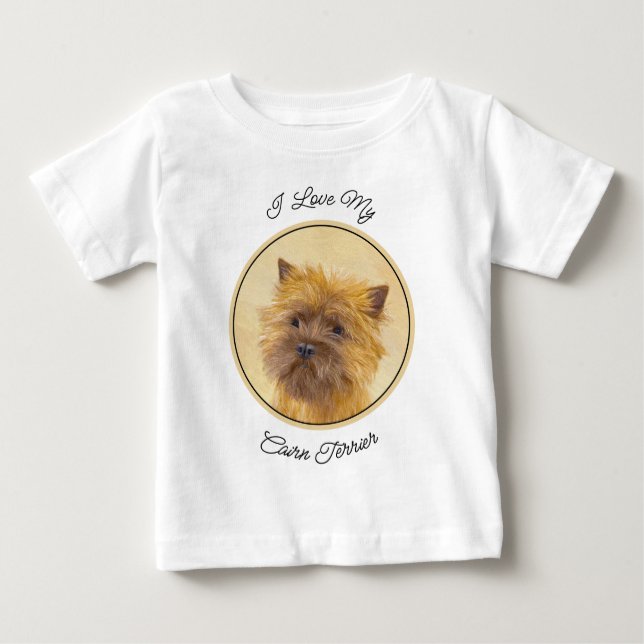 Cairn Terrier Painting - Cute Original Dog Art Baby T-Shirt (Front)