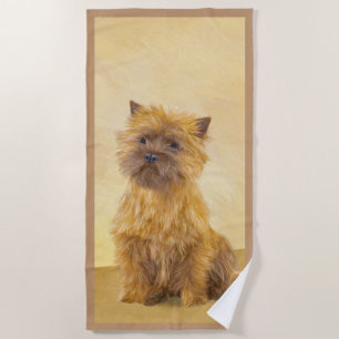 Cairn Terrier Painting - Cute Original Dog Art Beach Towel