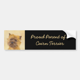 Cairn Terrier Painting - Cute Original Dog Art Bumper Sticker