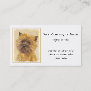 Cairn Terrier Painting - Cute Original Dog Art Business Card