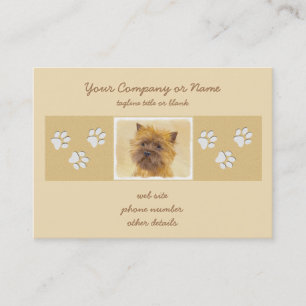 Cairn Terrier Painting - Cute Original Dog Art Business Card