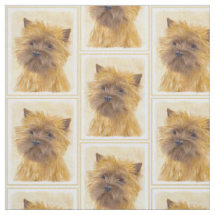 Cairn Terrier Painting - Cute Original Dog Art Fabric