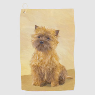 Cairn Terrier Painting - Cute Original Dog Art Golf Towel