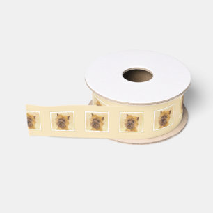 Cairn Terrier Painting - Cute Original Dog Art Grosgrain Ribbon