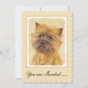Cairn Terrier Painting - Cute Original Dog Art Invitation