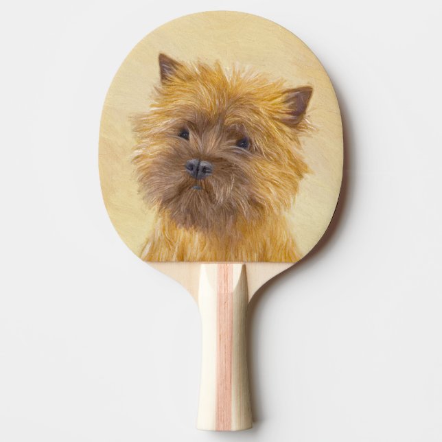Cairn Terrier Painting - Cute Original Dog Art Ping Pong Paddle (Front)