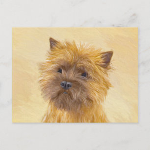 Cairn Terrier Painting - Cute Original Dog Art Postcard