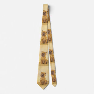 Cairn Terrier Painting - Cute Original Dog Art Tie