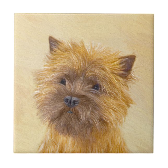 Cairn Terrier Painting - Cute Original Dog Art Tile (Front)