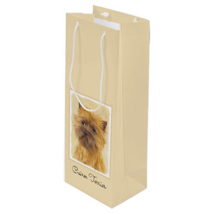 Cairn Terrier Painting - Cute Original Dog Art Wine Gift Bag