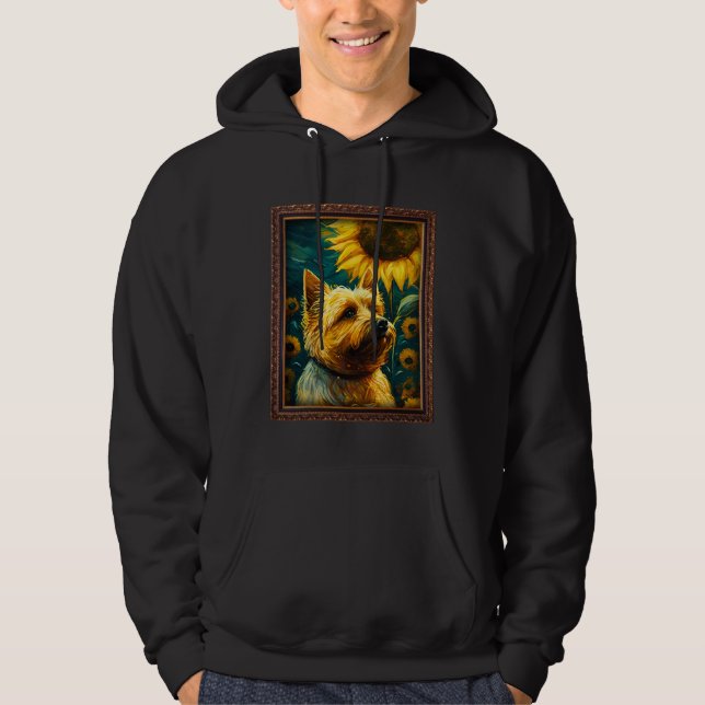 Cairn Terrier Painting Sunflower Flower Mom Women  Hoodie (Front)