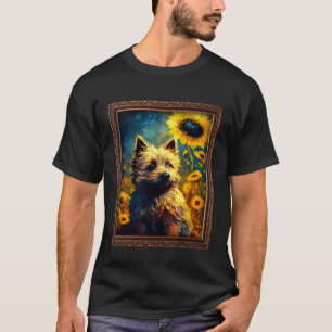 Cairn Terrier Painting Sunflower Flower Mom Women T-Shirt