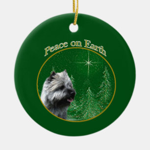 Cairn Terrier Peace Ceramic Tree Decoration