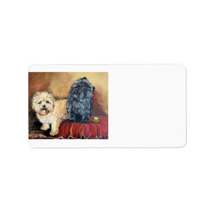Cairn Terrier Portrait Label