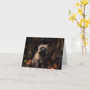 Cairn Terrier Pumpkins Halloween Scary  Card