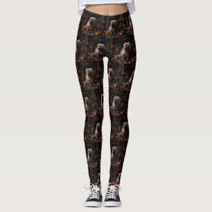Cairn Terrier Pumpkins Halloween Scary  Leggings