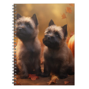 Cairn Terrier Puppy Autumn Delight Pumpkin Notebook