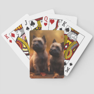 Cairn Terrier Puppy Autumn Delight Pumpkin Playing Cards