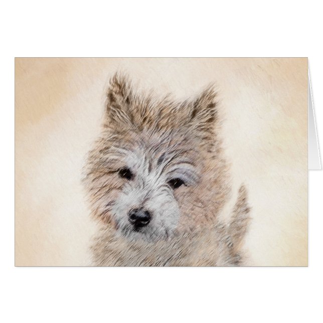 Cairn Terrier Puppy Painting - Original Dog Art (Front Horizontal)