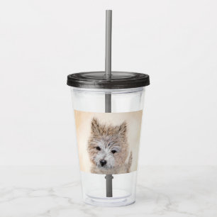 Cairn Terrier Puppy Painting - Original Dog Art Acrylic Tumbler