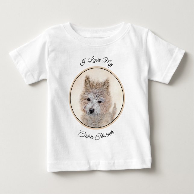Cairn Terrier Puppy Painting - Original Dog Art Baby T-Shirt (Front)