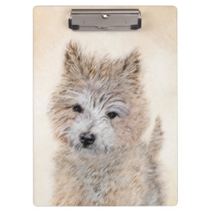 Cairn Terrier Puppy Painting - Original Dog Art Clipboard