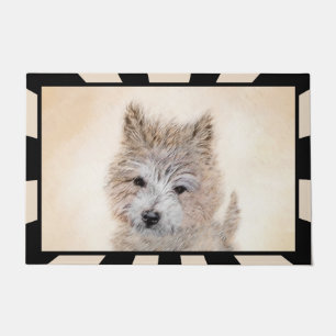 Cairn Terrier Puppy Painting - Original Dog Art Doormat