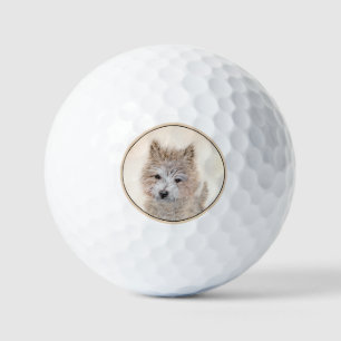 Cairn Terrier Puppy Painting - Original Dog Art Golf Balls