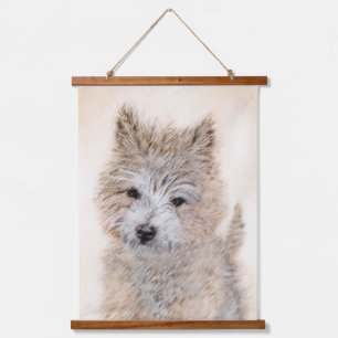 Cairn Terrier Puppy Painting - Original Dog Art Hanging Tapestry