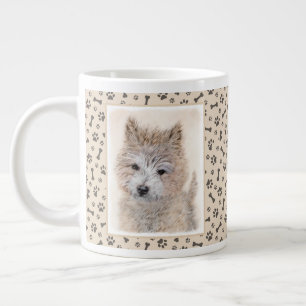 Cairn Terrier Puppy Painting - Original Dog Art Large Coffee Mug