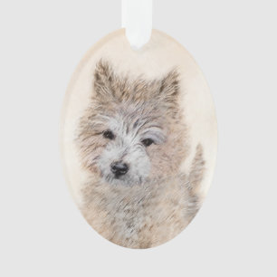 Cairn Terrier Puppy Painting - Original Dog Art Ornament