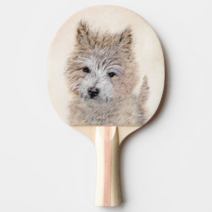 Cairn Terrier Puppy Painting - Original Dog Art Ping Pong Paddle
